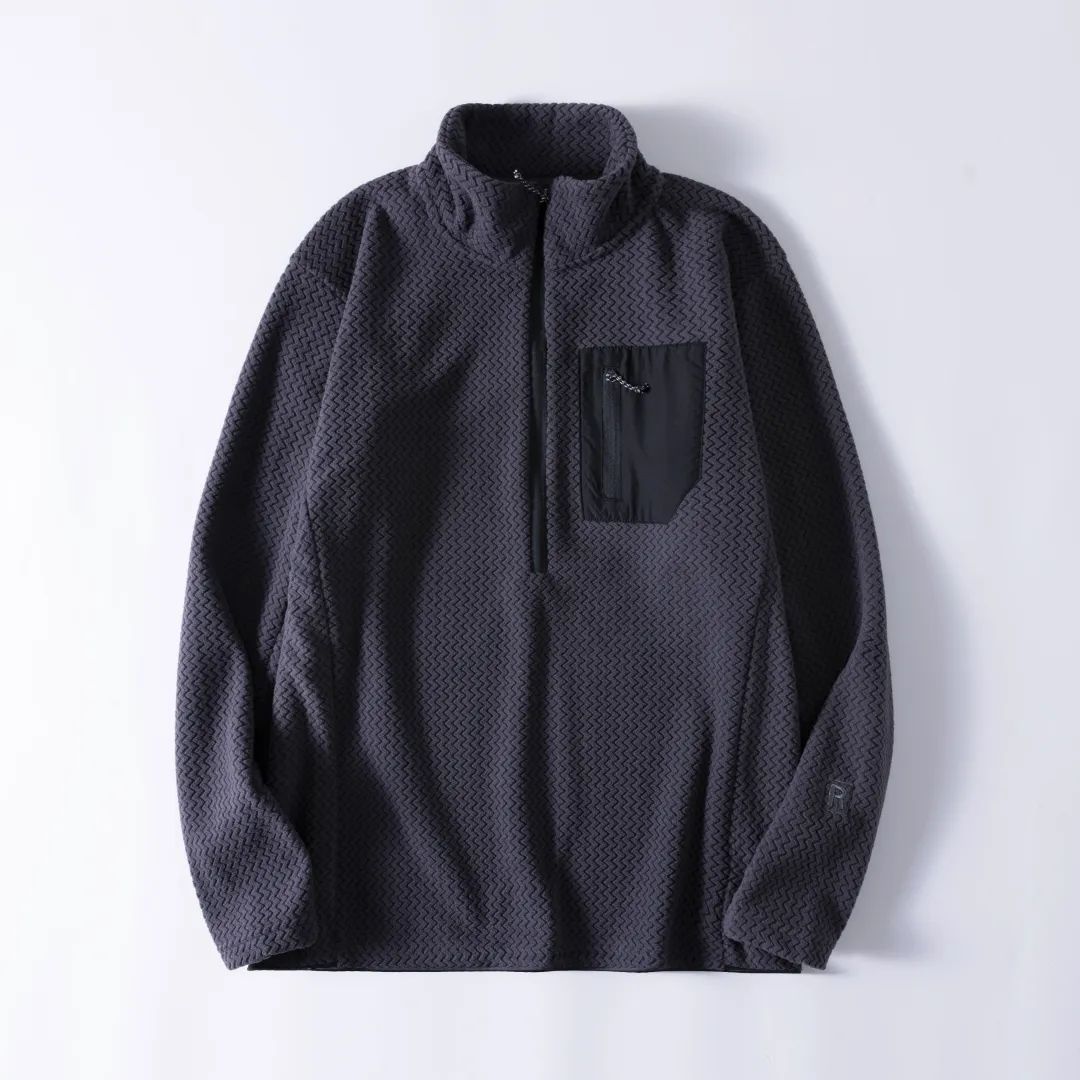 Outdoor Sport Hoodie - T-shirt à capuche mi-zippé à motif