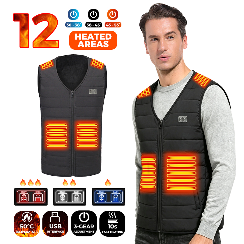 Outdoor Sport Winter Jacket - Gilet chauffant USB unisexe avec 12