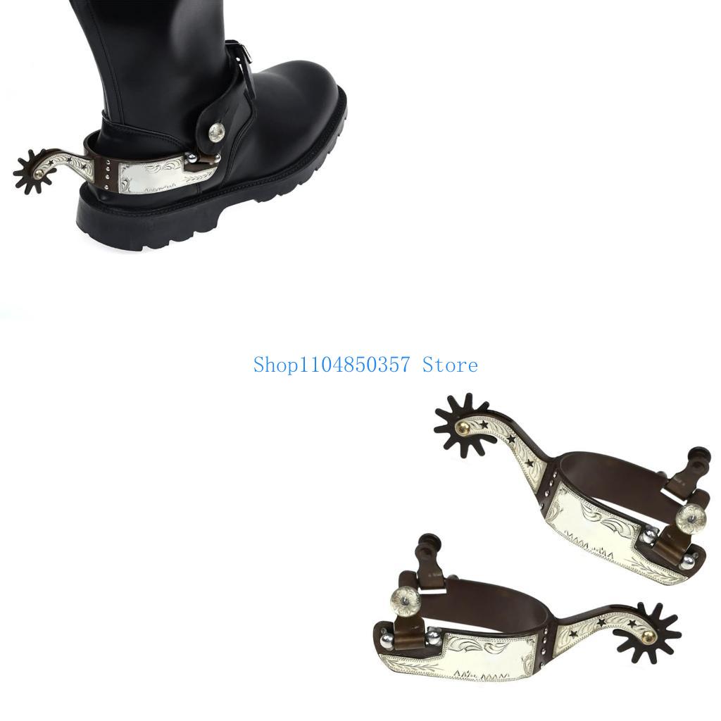 Brushing Boot Horse - 5Asd Western Cowboy Spur avec Rowel