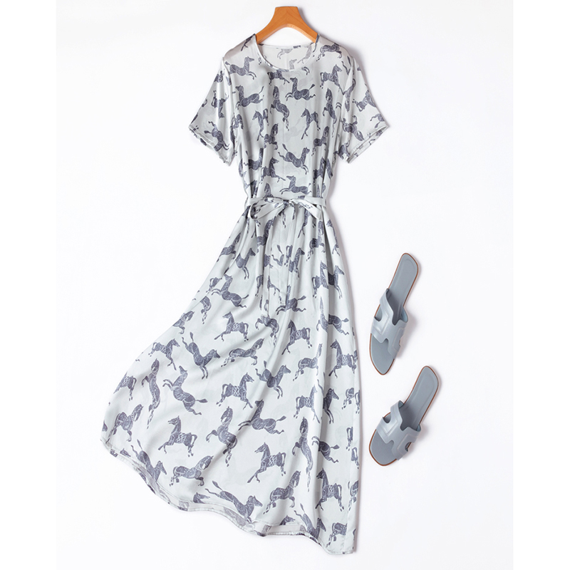 Lunge Line Horse - Robe longue midi pour femme 100%